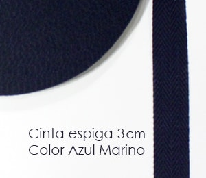 Cinta Espiga Azul Marino 3 cm