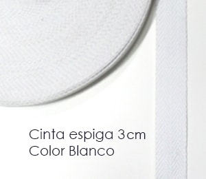 Cinta Espiga Blanco 3 cm