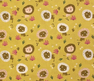 Tela Leones Mostaza