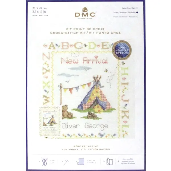 Kit de Punto de Cruz: Recién Nacido -Ref BK1921 de Jane Prutton