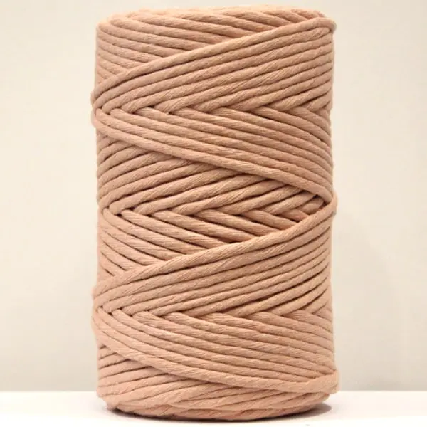 Hilo de algodón peinado para macramé color rosa empolvado