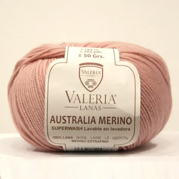 Lana merino de Valeria, colección Australia Merino, color 057-rosa palo