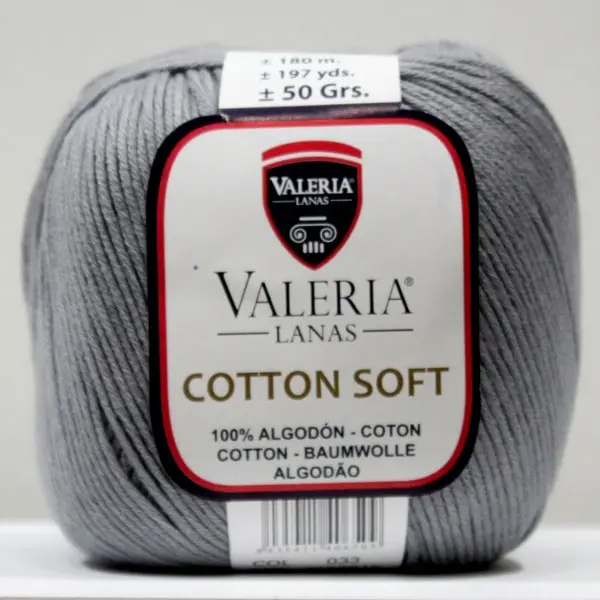 Algodón Valeria di Roma, colección Cotton Soft, color 033-gris oscuro