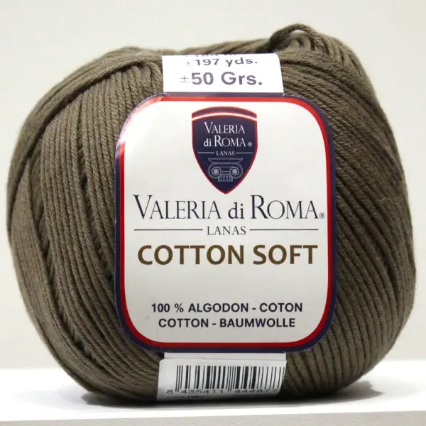 Algodón Valeria di Roma, colección Cotton Soft, color 086-marrón tierra