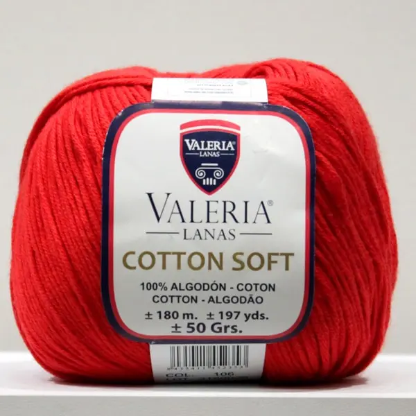 Algodón Valeria di Roma, colección Cotton Soft, color 106-rojo