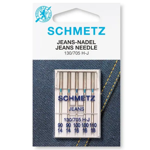 Pack de 5 agujas para tejidos duros: dos de 90, dos de 100 y una de 110