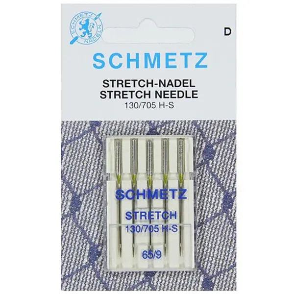 Pack de 5 agujas para tejidos elásticos (seda, licra...) Tamaño 65/9