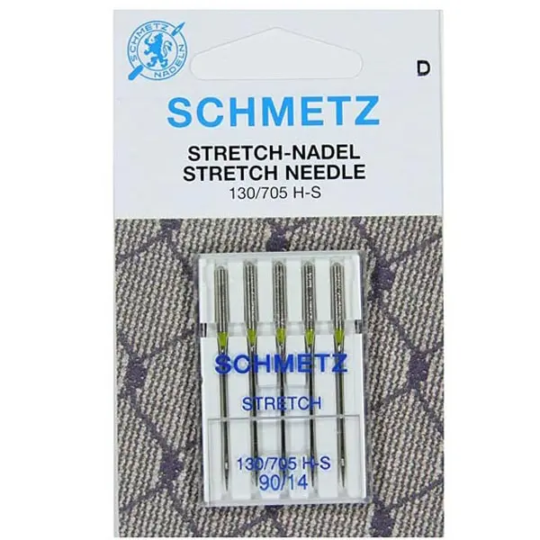 Pack de 5 agujas para tejidos elásticos (seda, licra...) Tamaño 65/9