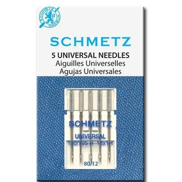Pack de 5 agujas universales para máquina de coser - medida 80