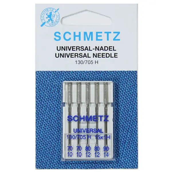 Pack de 5 agujas universales: 2 de tamaño 70, dos de 80 y 1 de 90