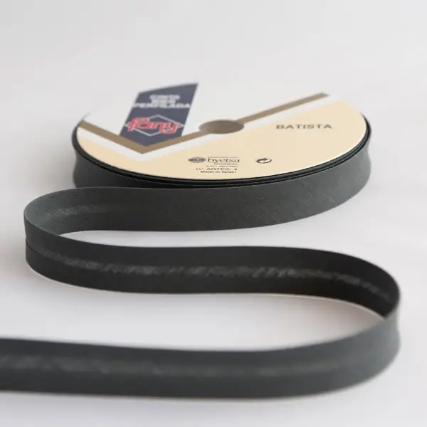 Cinta al bies de 18 mm de ancho de color 11-gris marengo