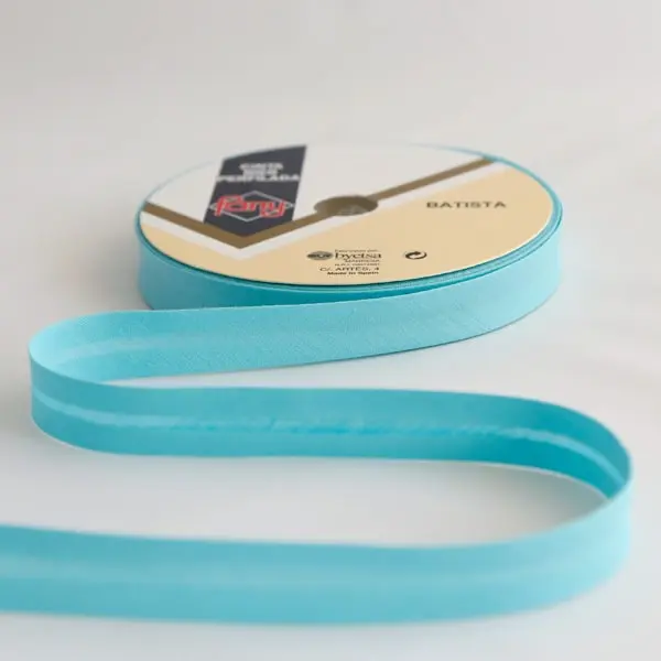 Cinta al bies de 18 mm de ancho de color 24-turquesa