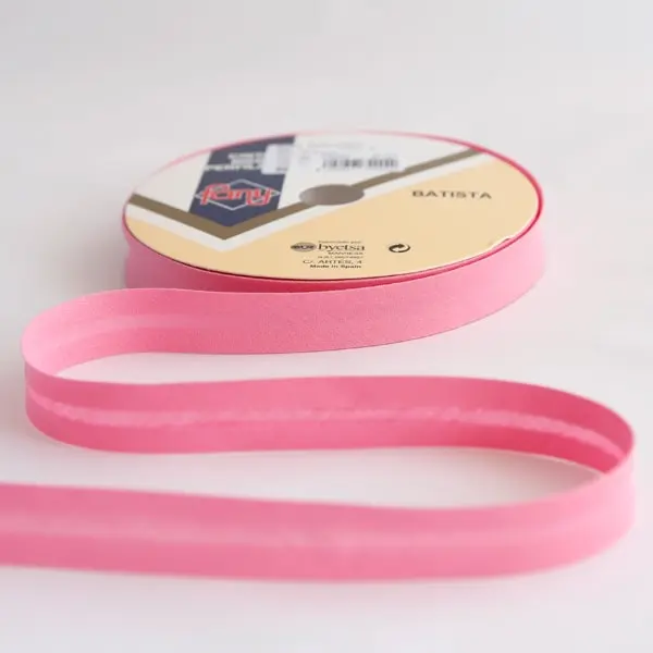 Cinta al bies de 18 mm de ancho de color 30-rosa