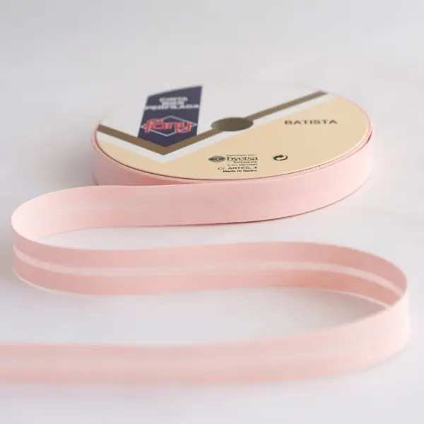 Cinta al bies de 18 mm de ancho de color 31 rosa claro