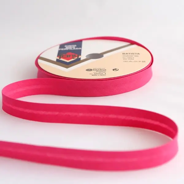 Cinta al bies de 18 mm de ancho de color 33-fucsia