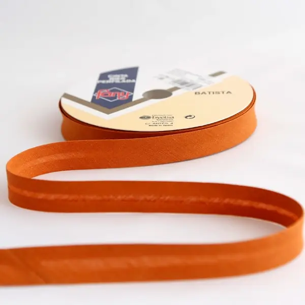 Cinta al bies de 18 mm de ancho de color 38-teja