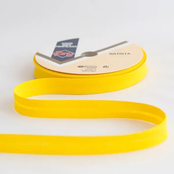 Cinta al bies de 18 mm de ancho de color 5-amarillo