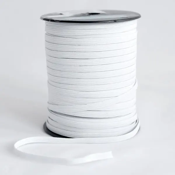 Cinta plana de goma elástica blanca nº 8 (6 mm de ancho)