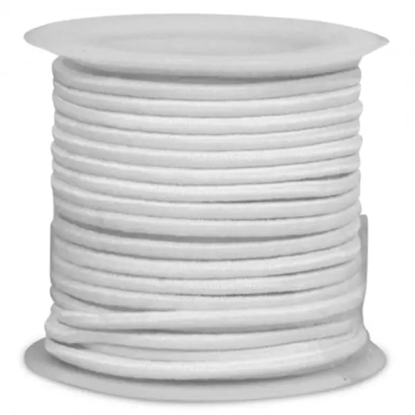 Cordón de goma elástica blanca y grosor nº 2 (1,5 mm)