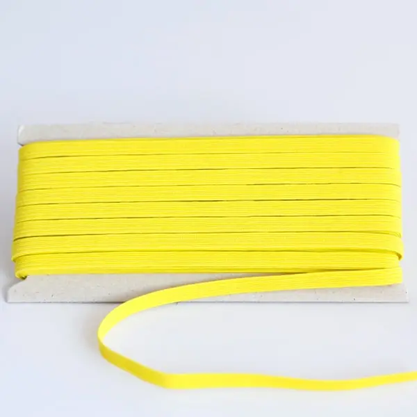 Cinta plana de goma elástica amarilla nº 8 (6 mm de ancho)