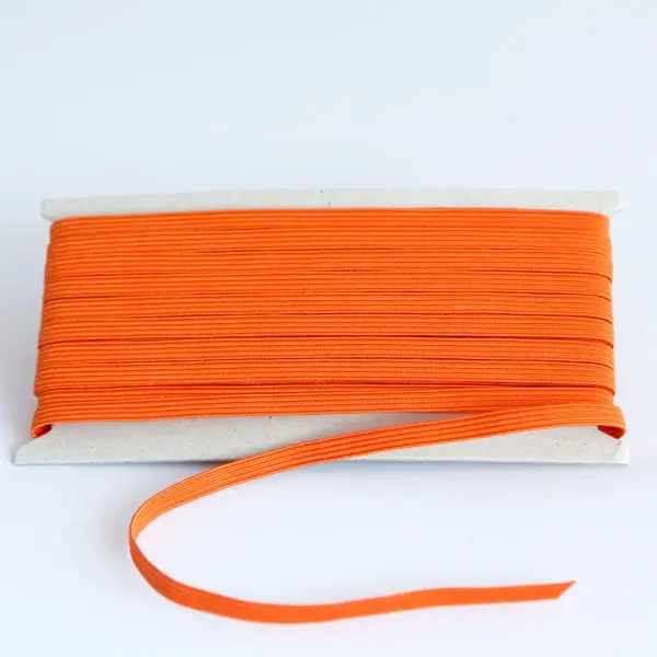 Cinta plana de goma elástica naranja nº 8 (6 mm de ancho)