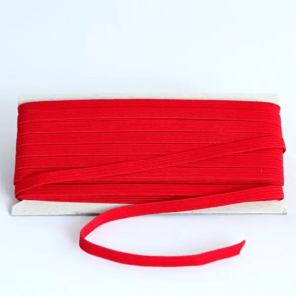 Cinta plana de goma elástica roja nº 8 (6 mm de ancho)