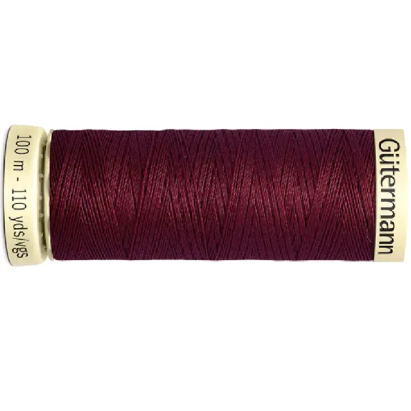 Bobina de 100 m de hilo coselotodo granate (ref 369) de Gütermann