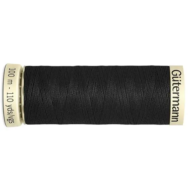 Bobina de 100 m de hilo coselotodo negro (ref 000) de Gütermann