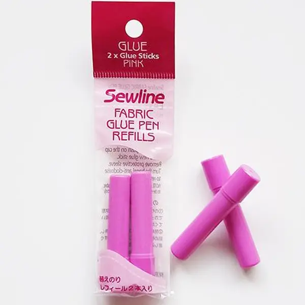 2 barritas de pegamento rosa. Recambio de boli de cola Sewline