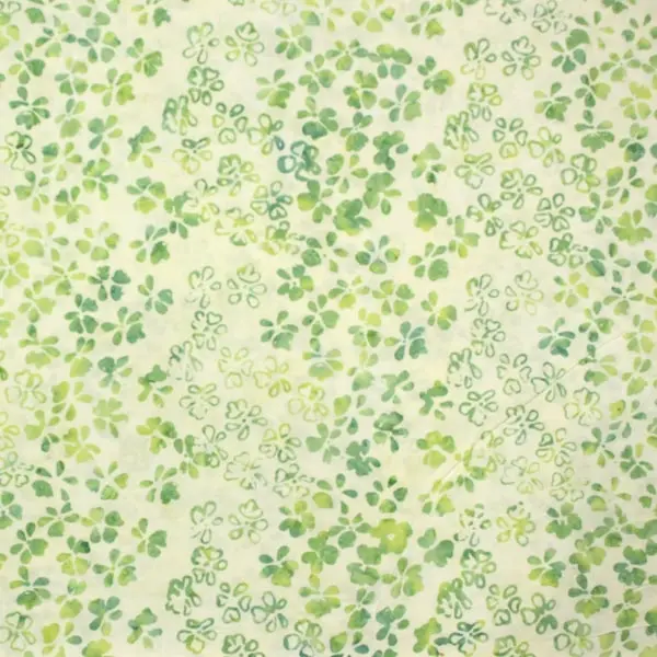 Batik estampada con flores de vid en diferentes tonos de verde