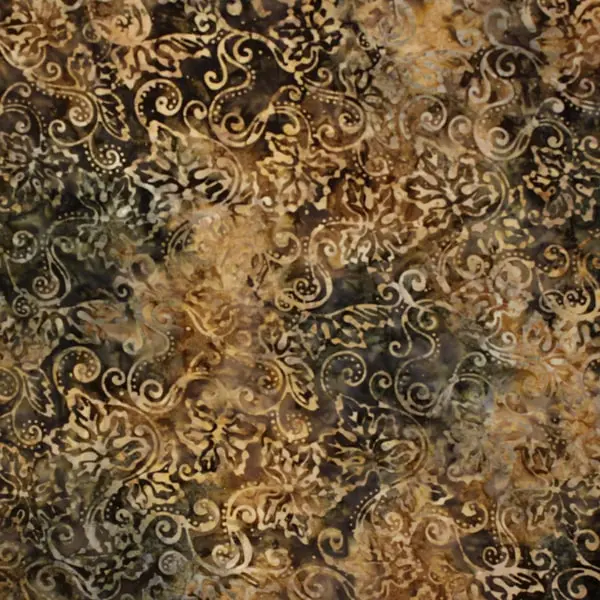 Batik de Marcus Fabrics con filigranas color tierra