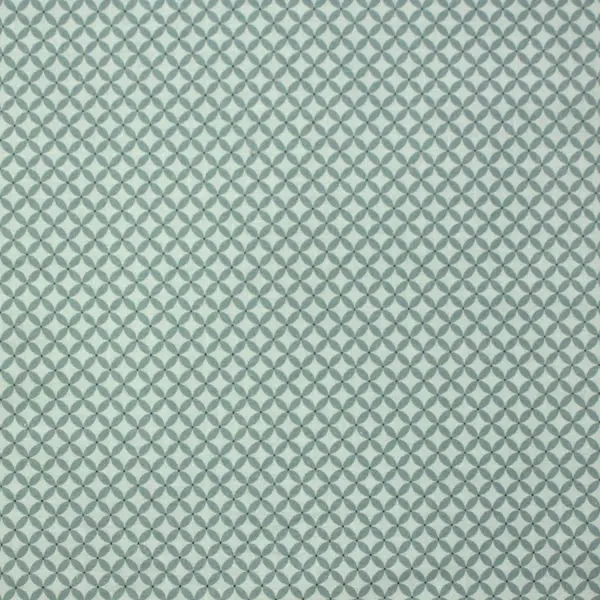 Tela estampada geométrica con círculos en tonos azules