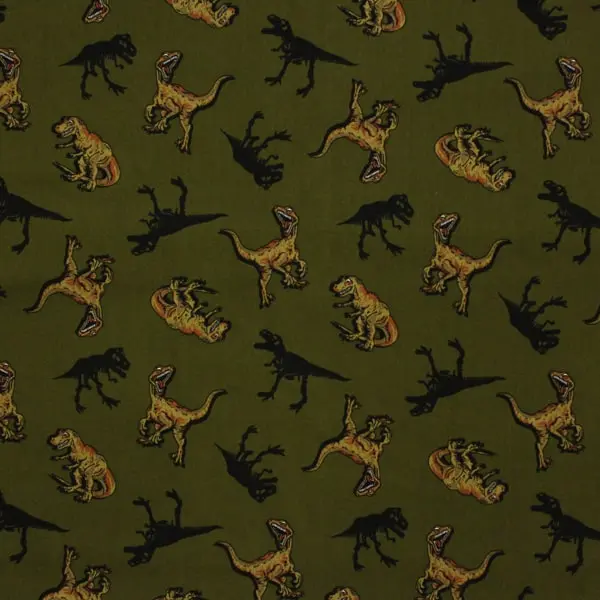 Tiranosaurus Rex, el rey de los dinosaurios sobre verde caqui