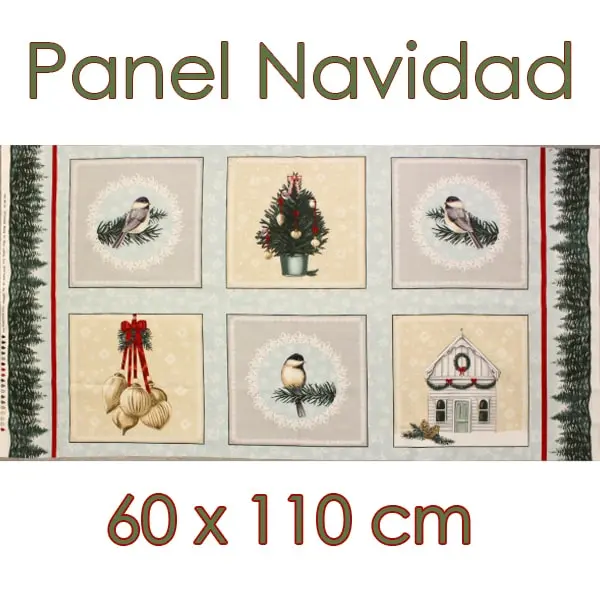Panel con motivos navideños escandinavos. Medida 60 x 110 cm