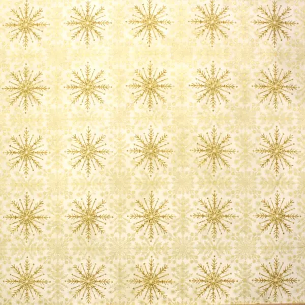 Tela de Deborah Edwards en tonos blancos y dorados -colección Christmas Joy