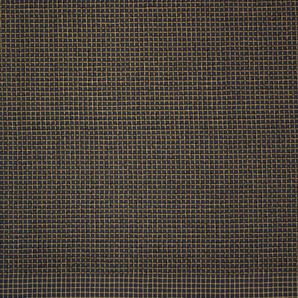Tela de la colección CF Metallic de fondo azul con cuadros de color dorado