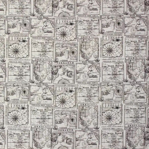 Estampado de mapas geográficos en tonos beige