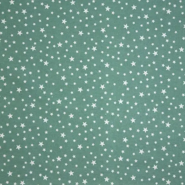 Estrellas blancas sobre esmeralda. Certificado OEKO-TEX standard 100