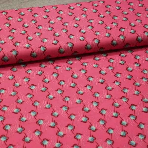 Cheer Cherry, Tela de Anna Maria estampada con cerezas fondo fucsia -colección Made my Day — vista 3