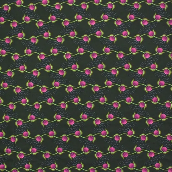 Cheer Forest, Tela de Anna Maria con cerezas en fondo verde botella -colección Made my Day — vista 1