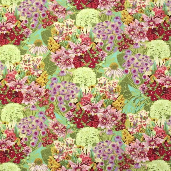 Secret Glance, Tela de Anna Maria estampada de flores en color verde -colección Made my Day — vista 1