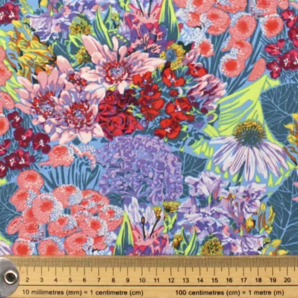 Secret Whisper , Tela de Anna Maria estampada de flores en color azul -colección Made my Day — vista 2