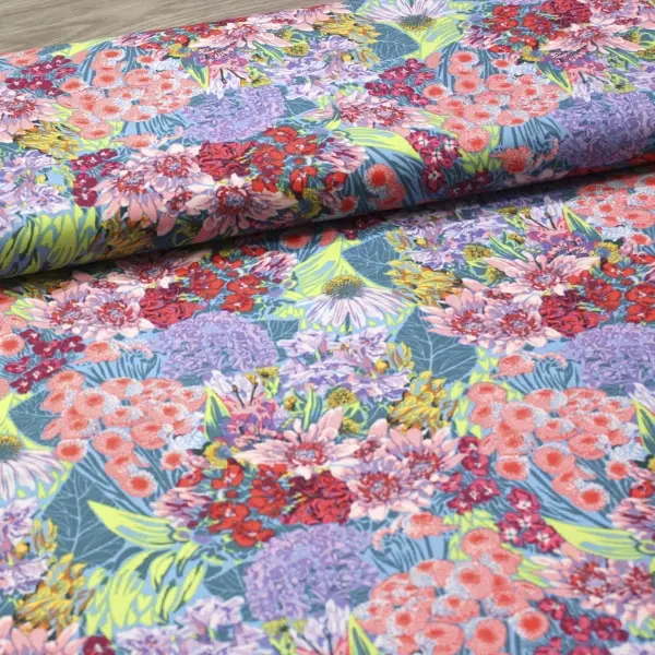 Secret Whisper , Tela de Anna Maria estampada de flores en color azul -colección Made my Day — vista 3