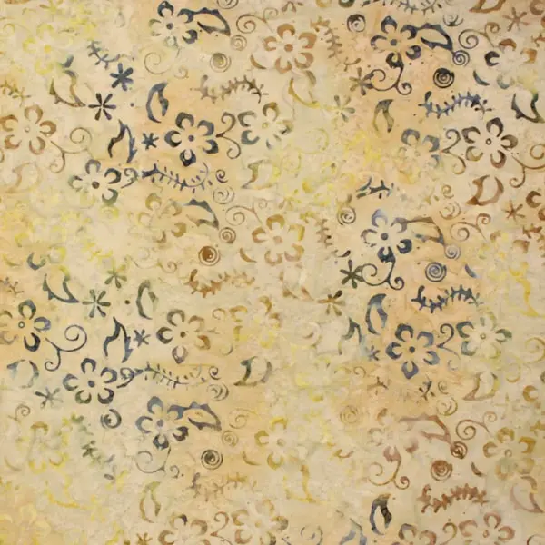 Flores Ocre, Batik estampada con siluetas de flores, de Marcus Fabrics — vista 1