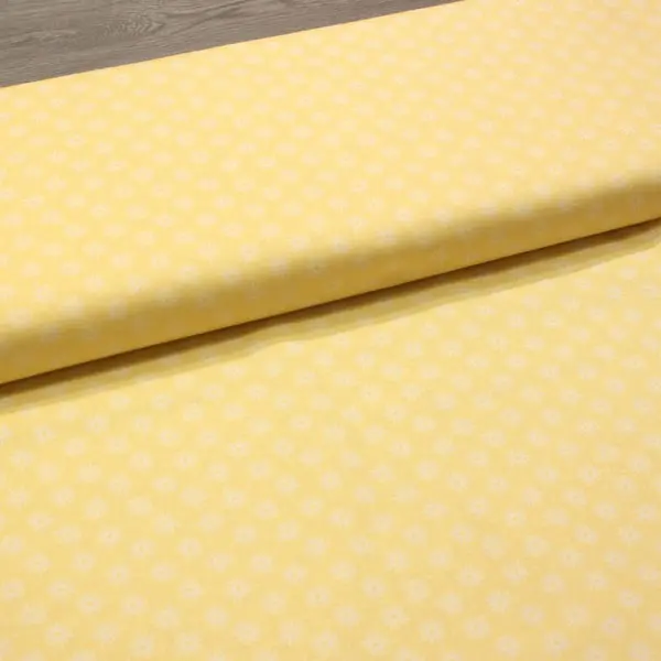 Molinillos Amarillos, Tela en color amarillo estampada con soles de color blanco — vista 3