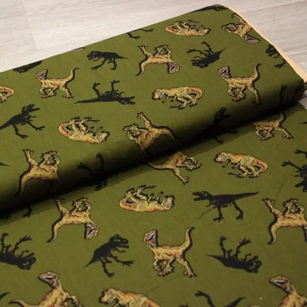 Dinosaurios, Tiranosaurus Rex, el rey de los dinosaurios sobre verde caqui — vista 3