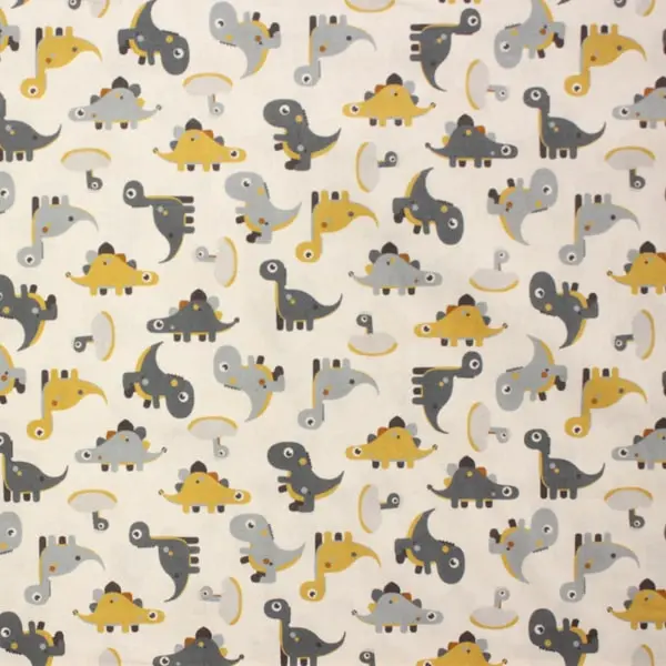 Dinosaurios, Dinosaurios infantiles en tonos grises y mostaza