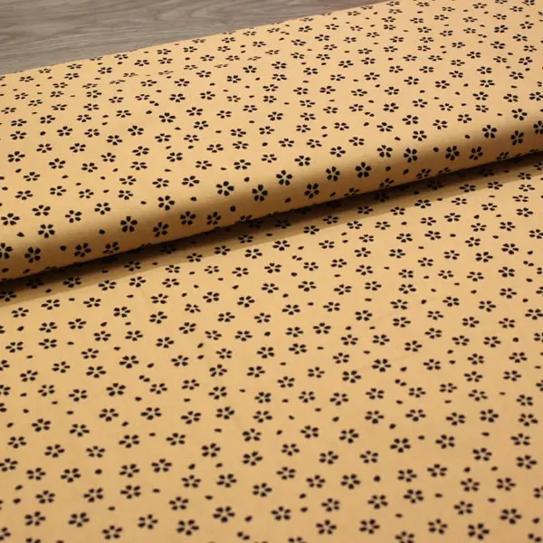 Navy Flor, Tela japonesa de Sevenberry estampada con flores azul navy — vista 3