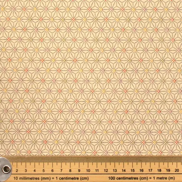 Beige geométrica, Tela japonesa beige con formas geométricas — vista 2