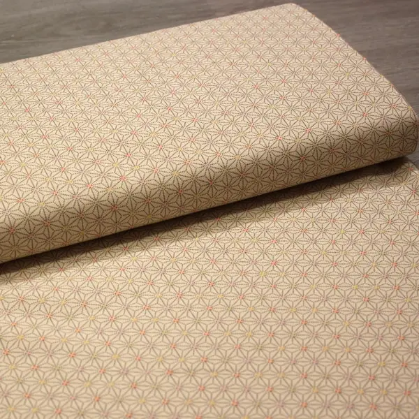 Beige geométrica, Tela japonesa beige con formas geométricas — vista 3